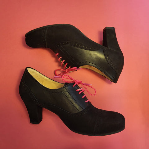 Marie Louise | Black Leather and Nubuck